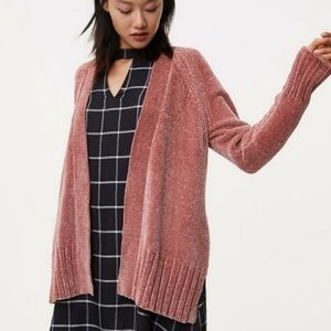 Loft blush chenille cardigan